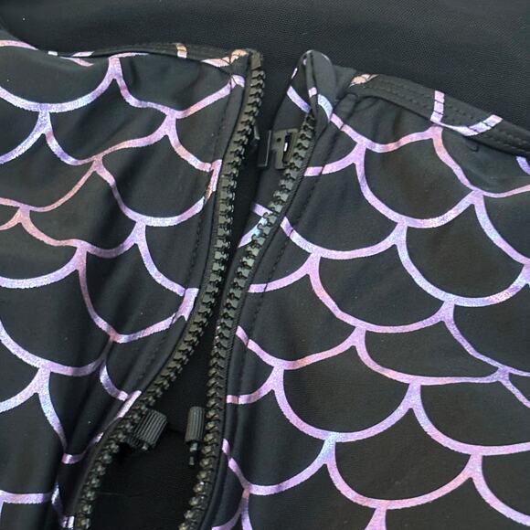 Torrid 2X Mermaid Scale Swim Set: Short Sleeve Top, Sleeveless Top, Bike Short - Picture 10 of 13